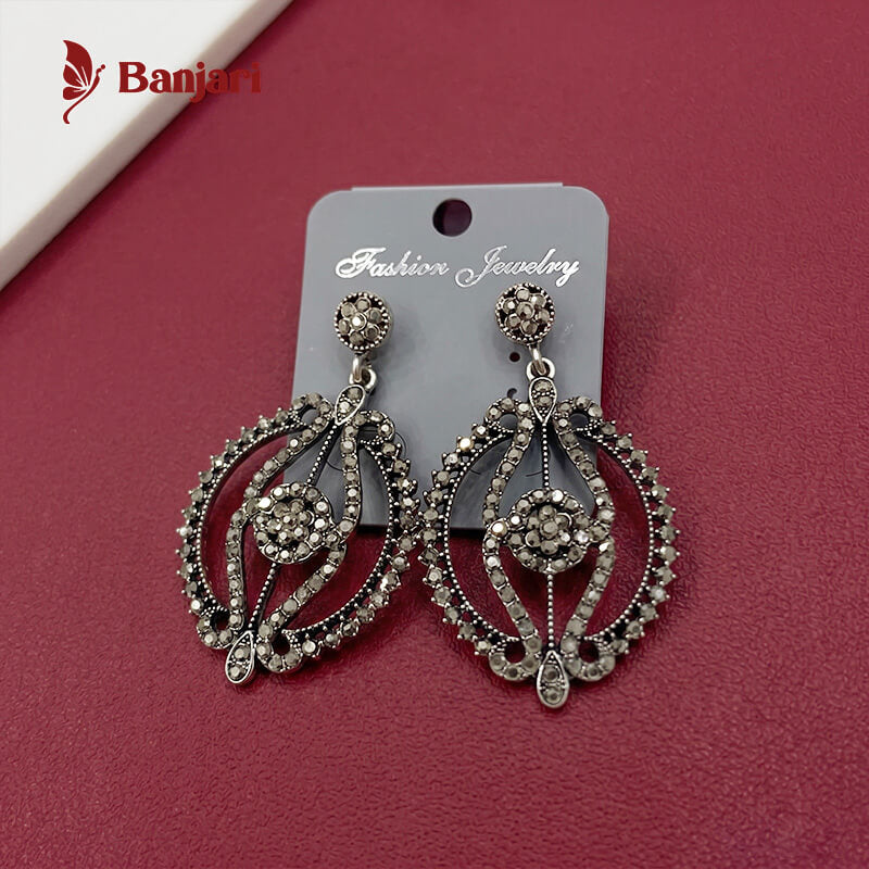 Empress Vintage Filigree & Floral Drop Antique Earrings