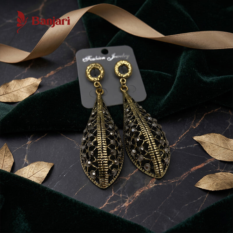 Royal Gilded Cage Filigree Drop Antique Earrings