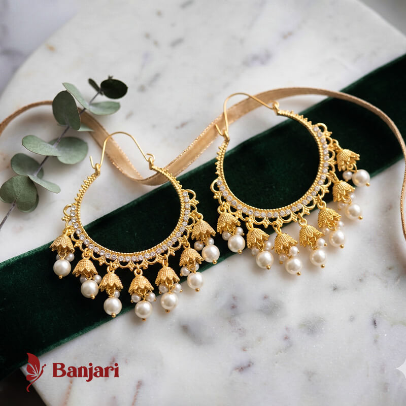 Pearl-Encrusted Kashmiri Filigree Balis