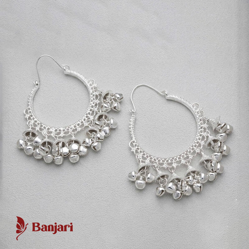 Kashmiri Heritage Filigree Bali with Ghungroo Drops