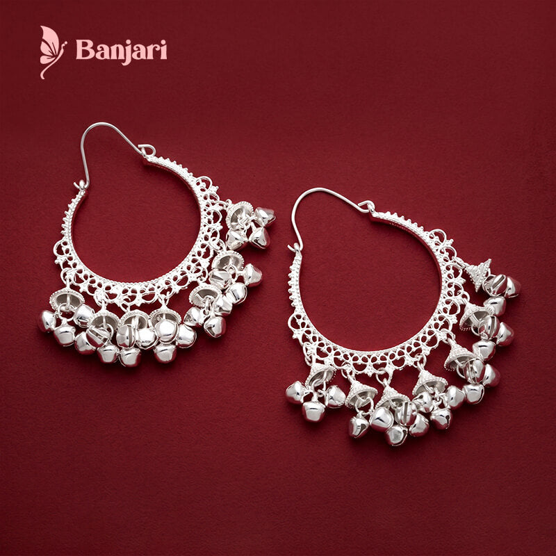 Kashmiri Heritage Filigree Bali with Ghungroo Drops