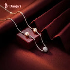 Radiant Zircon Sphere & Dual Pearl Box Chain Necklace
