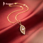Filigree Golden Leaf & Pearl Drop Necklace