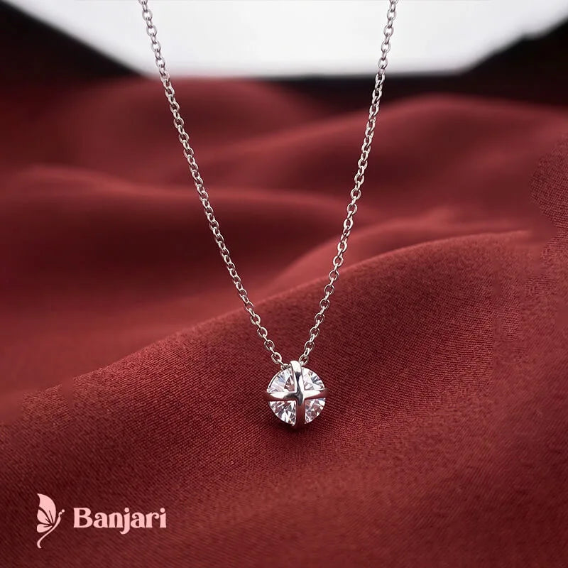 Timeless Solitaire Cross-Prong Pendant Necklace