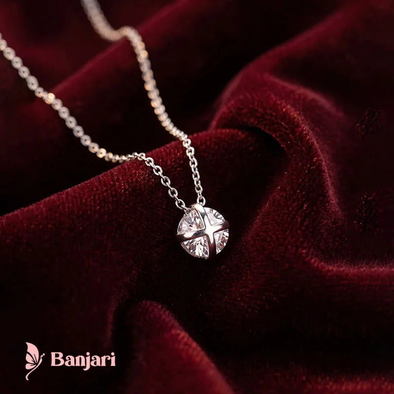 Timeless Solitaire Cross-Prong Pendant Necklace