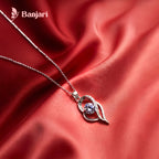 Waterproof Anti-Tarnish Stainless Steel Necklace with Purple Crystal Pendant – Elegant Daily Wear Jewelry for Women