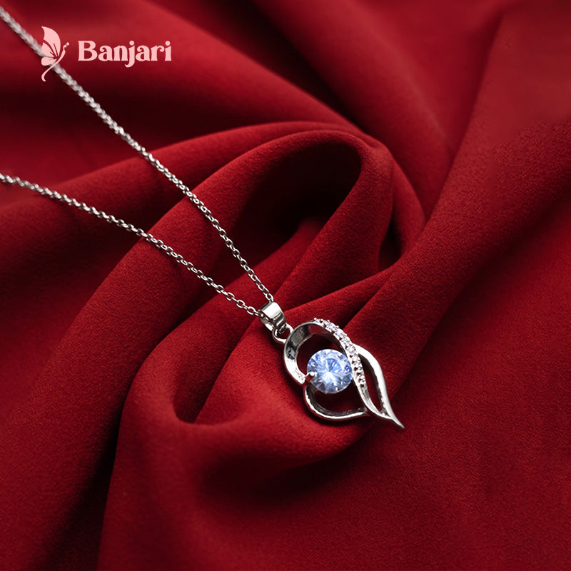 Waterproof Anti-Tarnish Stainless Steel Necklace with Purple Crystal Pendant – Elegant Daily Wear Jewelry for Women