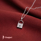 Sparkling Crystal Padlock Pendant Necklace