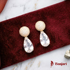 Radiant Pave Sphere & Teardrop 1 Carat Zircon Earrings