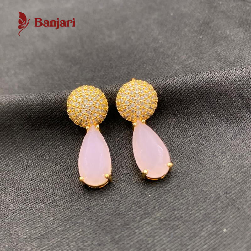 Radiant Pave Sphere & Teardrop 1 Carat Zircon Earrings