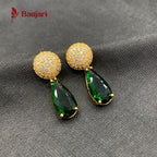 Radiant Pave Sphere & Teardrop 1 Carat Zircon Earrings