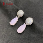 Radiant Pave Sphere & Teardrop 1 Carat Zircon Earrings