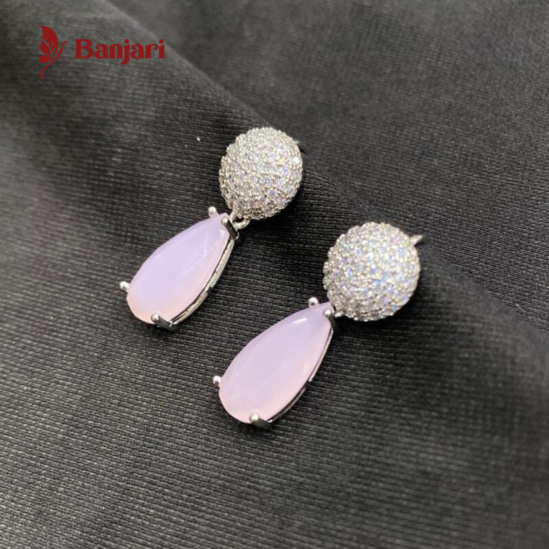 Radiant Pave Sphere & Teardrop 1 Carat Zircon Earrings