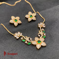 Garden of Elegance: 1 Carat Zircon Floral Locket Set