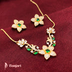Garden of Elegance: 1 Carat Zircon Floral Locket Set