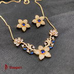 Garden of Elegance: 1 Carat Zircon Floral Locket Set
