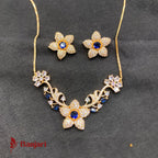 Garden of Elegance: 1 Carat Zircon Floral Locket Set