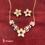 Garden of Elegance: 1 Carat Zircon Floral Locket Set