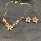 Garden of Elegance: 1 Carat Zircon Floral Locket Set