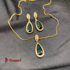 Timeless Halo Teardrop 1 Zircon Locket Set