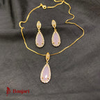 Timeless Halo Teardrop 1 Zircon Locket Set