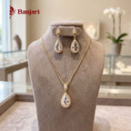 Timeless Halo Teardrop 1 Zircon Locket Set