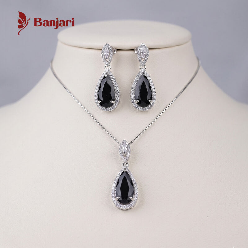 Timeless Halo Teardrop 1 Zircon Locket Set